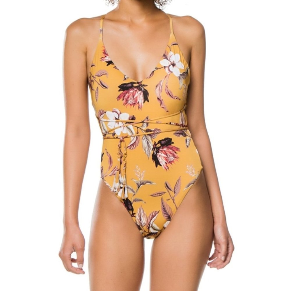 BCBG Max Azria Strappy Desert Flower Swimsuit NWT